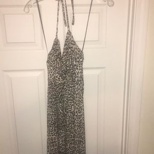 Vince Camuto Leopard Maxi Halter Dress